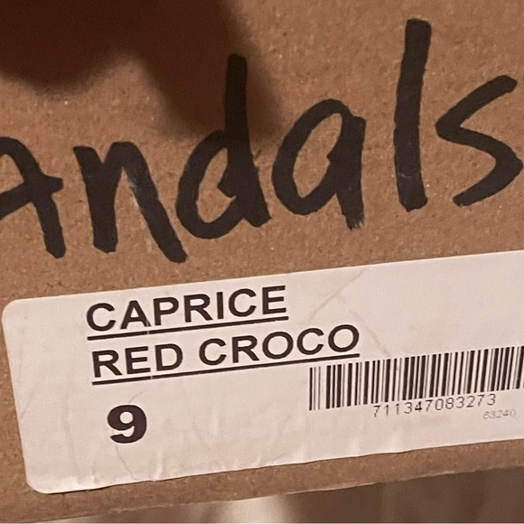 **SALE** Freebird by Steven Red Leather Caprice—RED CROC Adjustable Straps Mules - Picture 5 of 5